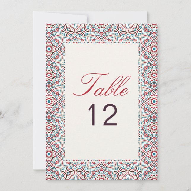 Géométrie Paillettes Métal Luxe Numéro de Table de (Devant)