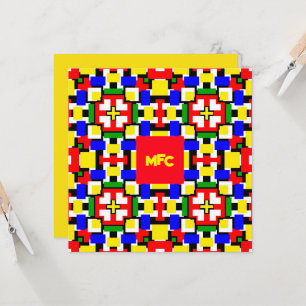 Géométrie rouge, jaune, noir, bleu et vert