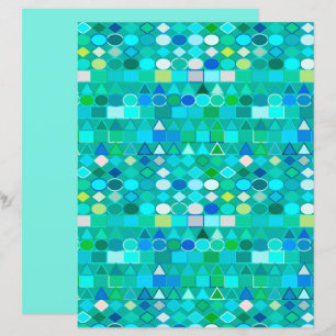 Géométrie Tribale moderne, Aqua en verre de mer et