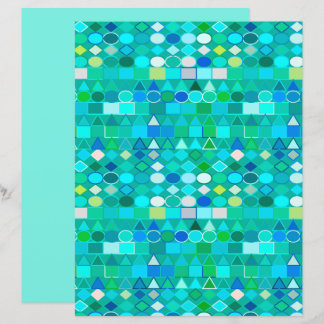 Géométrie Tribale moderne, Aqua en verre de mer et