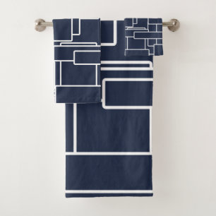 Géométrique abstrait moderne de bleu marine et de