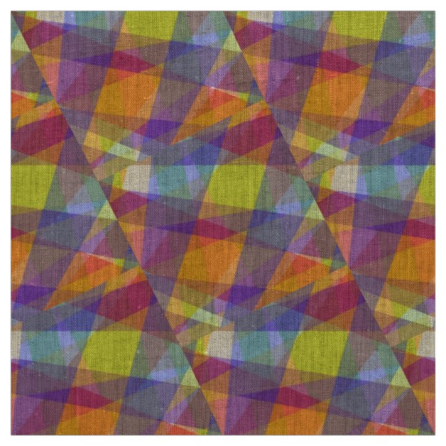 Géométrique Clair - Tissu de Lin Naturel (Échantillon)