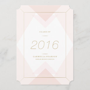 Géométrique en Blush Graduation Invitation