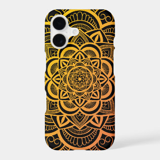 Géométrique Floral Mandala Gold Orange Gradient
