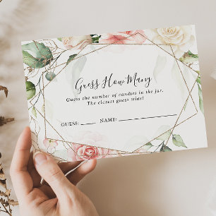 Géométrique Gold Green Devinez combien de carte de