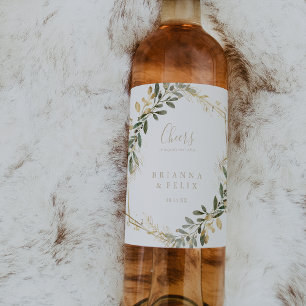 Géométrique Gold Greenerife Mariage Étiquettes de 