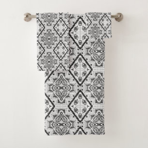 Géométrique, motif, noir et blanc
