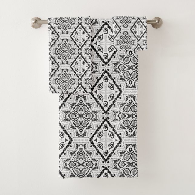 Géométrique, motif, noir et blanc (En situation)