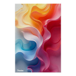 GeoPop Poster – Fluid Geometry & Vibrant Colors