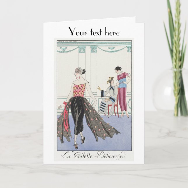 George Barbier Art déco Carte de remerciements mod (Devant)