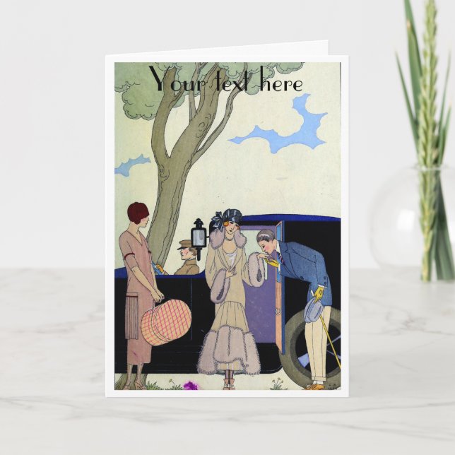 George Barbier Art déco Carte de remerciements mod (Devant)