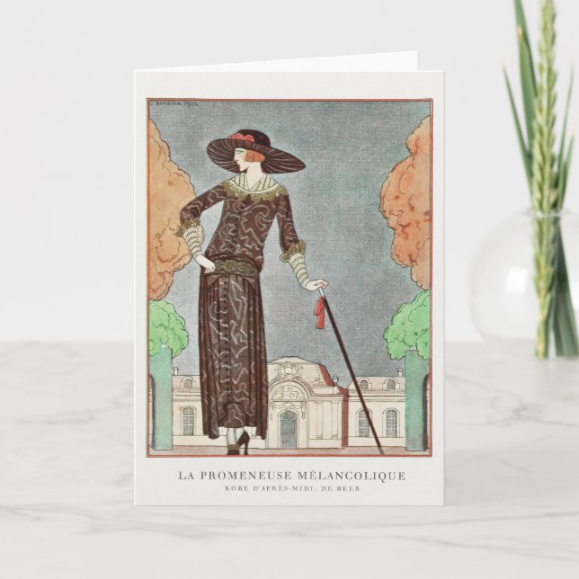 George Barbier, Carte de remerciements Art déco (Devant)