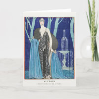 George Barbier, Carte de remerciements Art déco