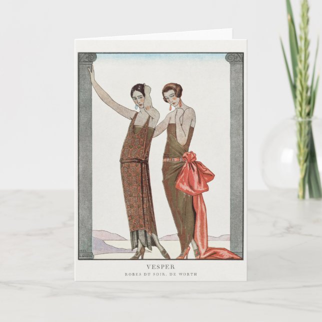 George Barbier, Carte de remerciements Art déco (Devant)