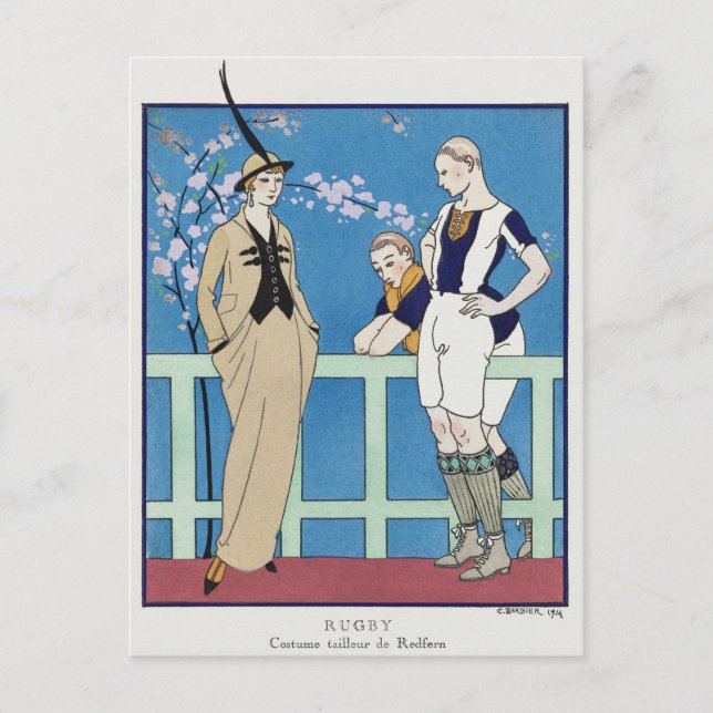 George Barbier, carte postale Art déco (Devant)