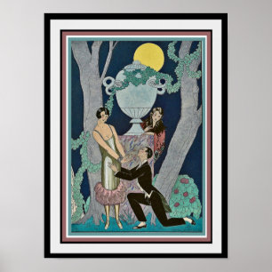 George Barbier "copie 16x20 d'art déco de la