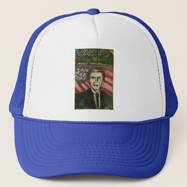 george bush voulait un casquette bleu/blanc (Devant)