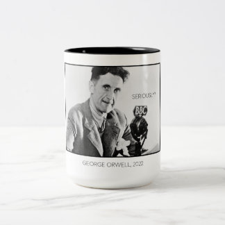 George Orwell vit | Rejet social | Mug bicolore