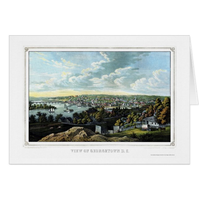 Georgetown, D.C. Panoramic Map - 1855 (Devant horizontal)