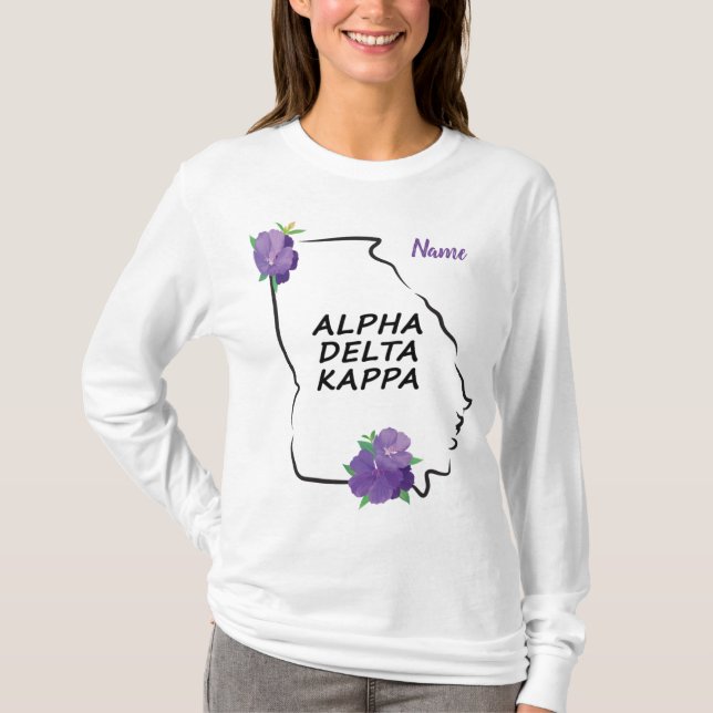 Georgia Alpha Delta Kappa Tshirt Décontracté avec  (Devant)