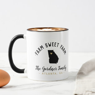 Georgia Farm Sweet Farm Famille Monogramme Mug