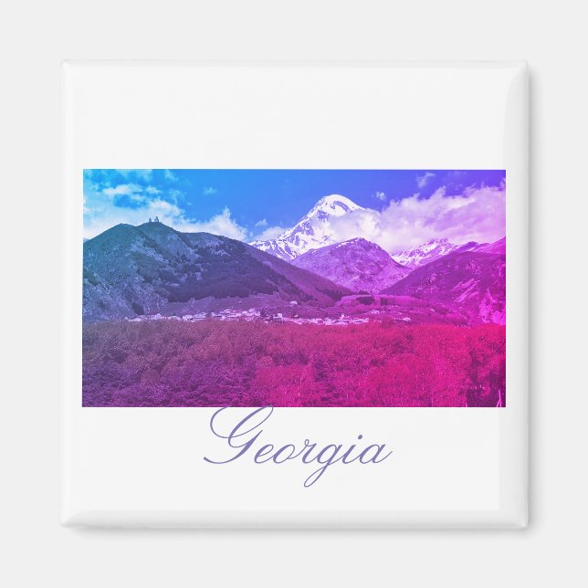Georgia Kazbegi Architecture Nature Magnet (Devant)