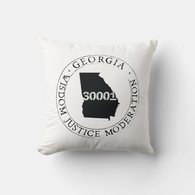 Georgia Zip Code Coussin avec Motto (Recto)