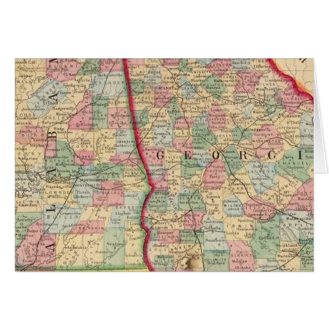 Géorgie, Alabama Carte par Mitchell (Devant horizontal)