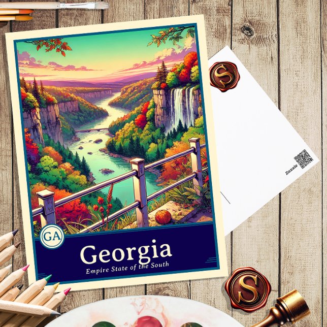 Géorgie | Carte postale ombragée style Anime (Créateur téléchargé)