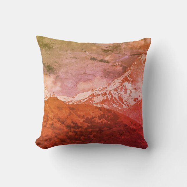 Géorgie Kazbegi Architecture Coussin de la nature (Recto)