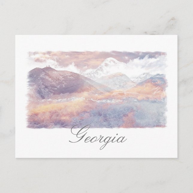 Géorgie Kazbegi Architecture Nature Carte postale (Devant)