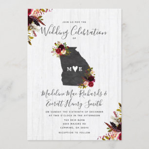Géorgie State Chic Destination Mariage Invitation