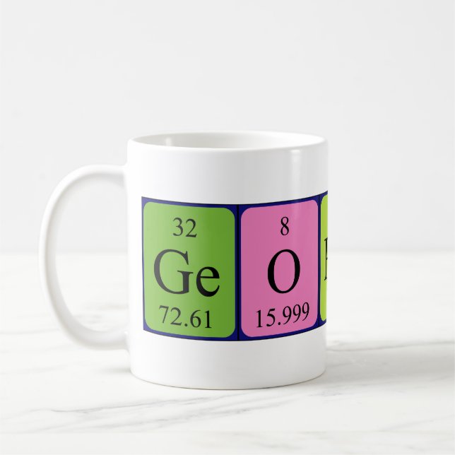 Georgine nom de table périodique mug (Gauche)