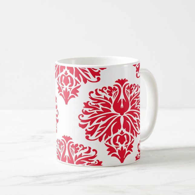 Géranium Élégant Damask Café Mug (Devant droit)