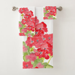 Geraniums d'aquarelles rouges