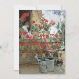 Geraniums par Childe Hassam, Impressionnisme Vinta