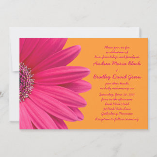 Gerber Daisy rose et Faire-part de mariage orange