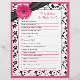 Gerber Rose Daisy Black Floral Fête des mariées Je