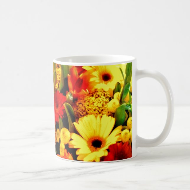 ♪☼✿Gerbera Daisies frappantes  Mug en grès✿☼♪ (Droite)