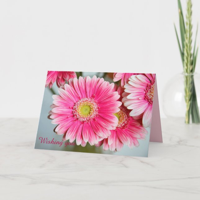 Gerbera Daisies & personnalisée Carte d'anniversai (Devant)