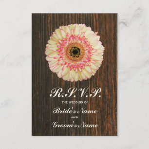 Gerbera Daisy & Barnwood Wedding RSVP