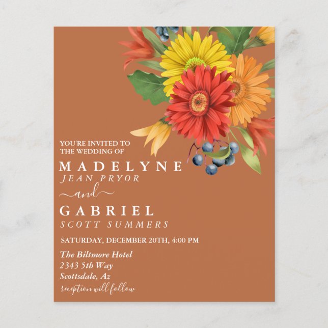 Gerbera Daisy Mariage Bouquet Budget Floral (Devant)