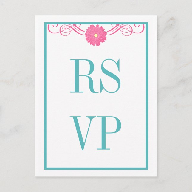 Gerbera Daisy Swirls Réponse Carte Postale (Devant)