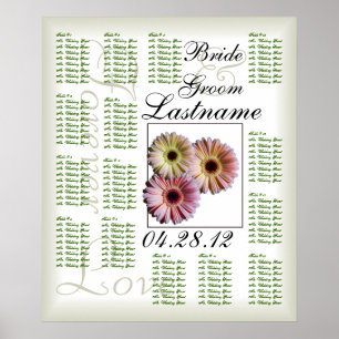 Gerbera Daisy Trio Mariage Tableau des places assi