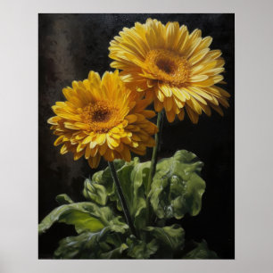 Gerbera Jaune Daisy Art Imprimer Poster