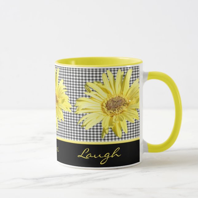 Gerbera jaune et noir vivants, amour, tasse de (Droite)