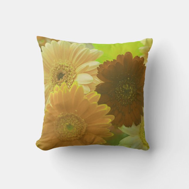 Gerbera Jaune Fleur Jaune Fleur Couleur Oreiller (Recto)