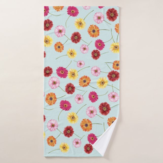 Gerbera,pink,red,orange,yellow  (Serviette de bain)