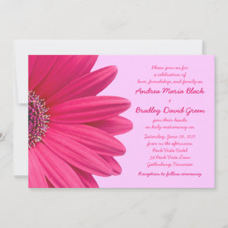Gerbera rose Daisy Lilac Violet Faire-part de mari