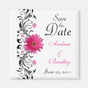 Gerbera rose Daisy Wedding Save the Date Magnet